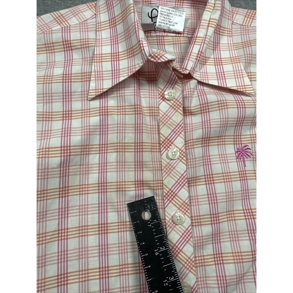 LILLY PULITZER plaid palm tree long sleeve blouse shirt size 2 - Picture 8 of 8